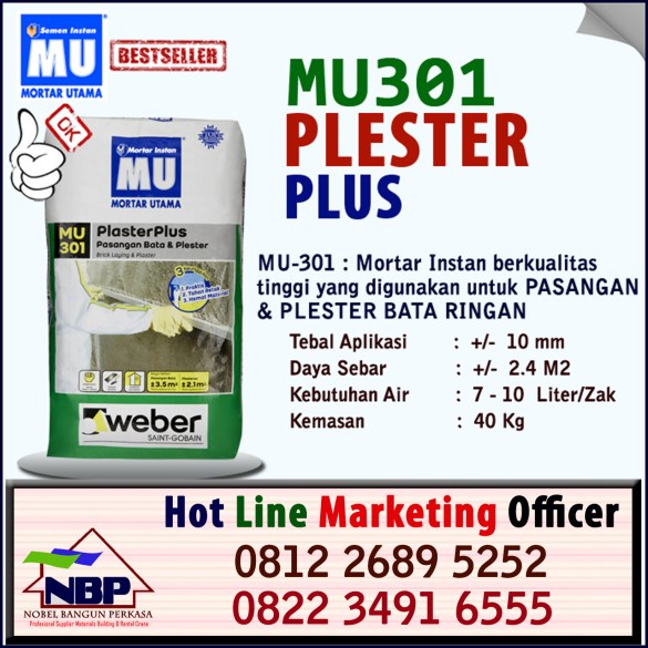 JUAL ECER MU 301-PLESTERAN INSTAN DI SURABAYA