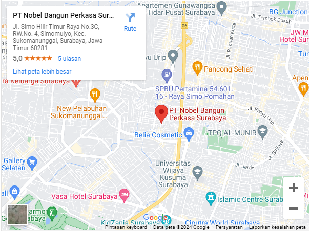 share lokasi pt nobel bangun perkasa surabaya